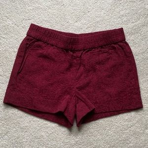 J. Crew maroon shorts with front pockets - Size: 0